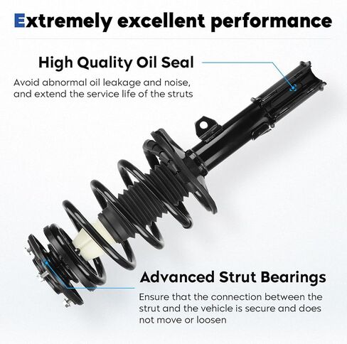 Front Struts Assembly w/Coil Spring Shock Absorber & Sway Bars End Links Compatible with 2003-2008 Toyota Corolla, Shock Replace for 172115 K80230 in Kuwait