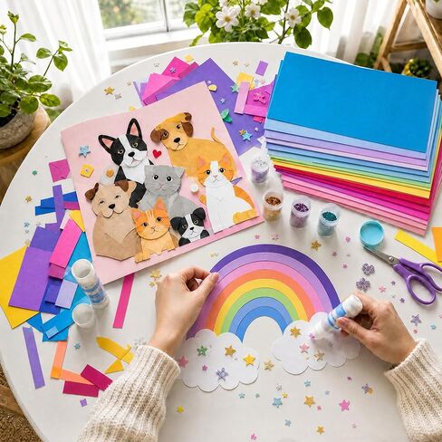 108 Sheets Colored Cardstock 8.5" X 11", 50 Assorted Colors 180GSM/65LB Construction Paper Card Stock Printer Paper for DIY Crafts, Printing, Scrapbooking, Party Decorations, Art Supplies in Saudi Arabia