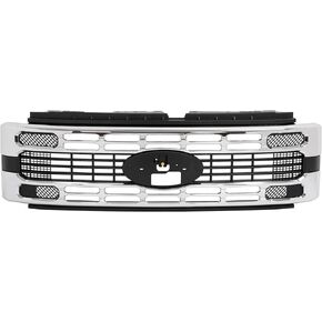 شبكة المصد الأمامي من ALMULOO متوافقة مع 2023-2025 Ford F-250 F-350 F-450 F-550 Super Duty Black+Silver Grille ABS استبدال البلاستيك لPC3Z8200AB FO1200728 FO1200729 in Kuwait