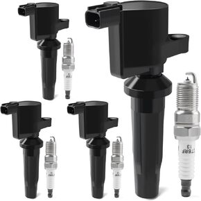 Set of 4 Ignition Coil Packs & Iridium Spark Plugs Compatible with 2.0L 2.5L 2009-2020 Ford Escape Fusion C-Max Transit, Lincoln MKZ, 2009-2011 Mazda Tribute, Mercury Mariner Milan Replace FD505 UF621 in Kuwait