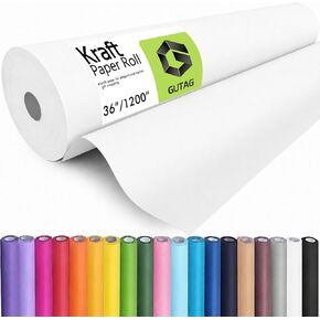GUTAG 36" x 1200" (100') Kraft Paper Roll for Craft Bulletin Board Paper Art Table Covering Crafting Gift Wrapping Bouquet Packing Parcel 70GSM 50LB (Brown, 36x1200) in Saudi Arabia