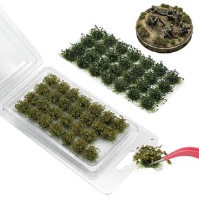 56Pcs Miniature Green Bushy Tufts, Static Grass Tuft Model, Lowland Shrubs Tuft, Terrain Model Kit for Train Landscape Railroad Scenery Models Gaming, Diorama Supplies, Scene Accessories in Saudi Arabia