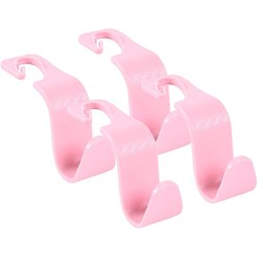 Car Seat Headrest Hook 4 Pack 360° Rotating Hanger Universal Vehicle Car Storage Organizer for Handbag Purse Coat S Type Checkered Design (Orange Checkered) in Saudi Arabia
