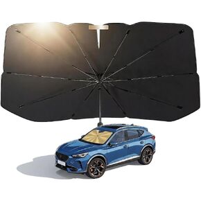 Windshield Sun Shade Umbrella,Car Windshield Umbrella Sun Shade,Fits Various Front Windshields,57"x32" in Saudi Arabia
