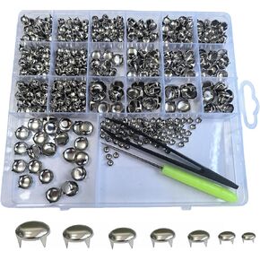 Uliche 820PCS Punk Rivet Kit for Clothing, 7 Size Premium Metal Round Dome Rivets Spike Studs for Leathercraft Punk Style DIY Craft Decoration for Rock Style Clothes Belts Bags Shoes Dog Collar in Kuwait