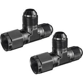 EVIL ENERGY 10AN Male Tee Fitting to AN10 Female Swivel on Run Aluminum Black 2PCS in Kuwait