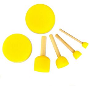 6 Pcs Pottery Tool Sponges for Clay, 4 Sponges with Stick 4 Sizes, 1 Round Sponge,1 Oval Sponge, Ceramic Trimming and Shaping Tools for Pottery Wheel and Clay Artists in Kuwait