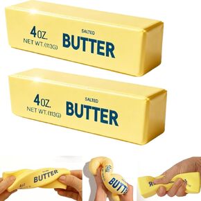 2Pcs Slow Rising Butter Squishy Toys, Squishy Butter Stick, Food Squishies Swuishy Butter Stress Ball, ﻿Butter Squishy Cheap Suitable for Adults and Children, Home, Office, Travel （Yellow） in Kuwait