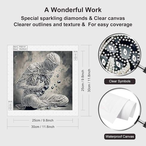 Acudotr Diamond Painting Kits for Adults Artistic Portraits, 5D Special Shape Diamond Art Kits for Beginners, Crystal Rhinestones Diamond Painting for Home Wall Decoration, 12×12 Inch in Kuwait