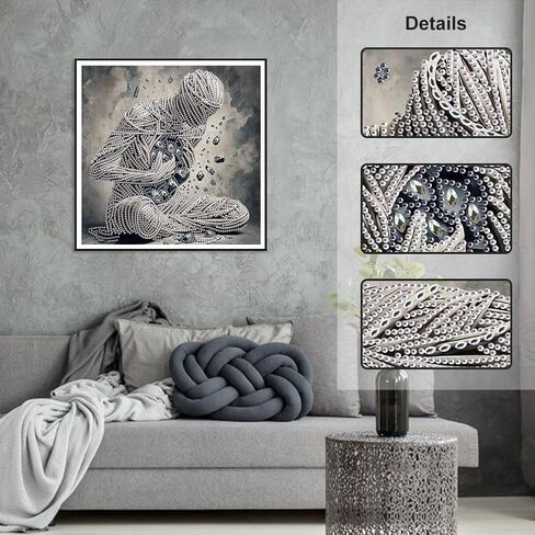 Acudotr Diamond Painting Kits for Adults Artistic Portraits, 5D Special Shape Diamond Art Kits for Beginners, Crystal Rhinestones Diamond Painting for Home Wall Decoration, 12×12 Inch in Kuwait