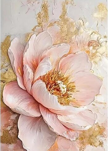 5D Diamond Art Painting, DIY Flower Round Diamond Painting Kits for Adults Beginners, Crystal Rhinestones for Home Wall Decoration Gift,30x40cm/11.8×15.7in in Kuwait