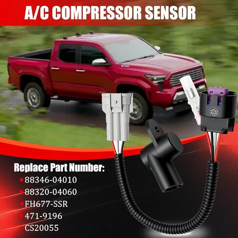 A/C Compressor Sensor 88346-04010 Compatible with Toyota Tacoma 2.7L 4.0L 2005 2006 2007 2008 2009 2010 2011 2012 2013 2014 2015 Automotive Air Conditioning Compressor Sensor Replace FH677-SSR in Kuwait