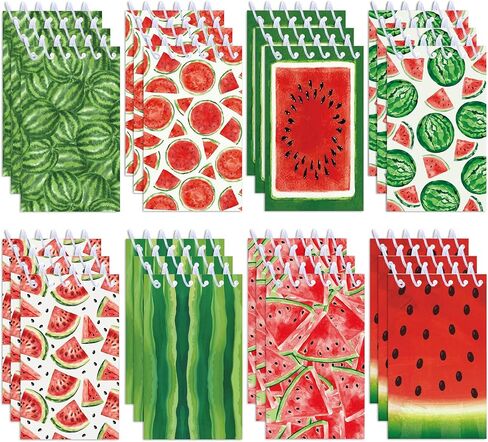 24pcs Summer Watermelon Pattern Mini Spiral Notebook DIY Watermelon Mini Memopad for Summer Beach Birthday Baby Shower Party Gifts School Students Office Rewards Supplies in Kuwait