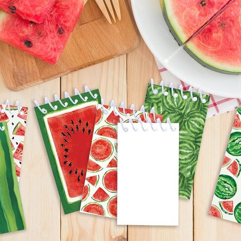 24pcs Summer Watermelon Pattern Mini Spiral Notebook DIY Watermelon Mini Memopad for Summer Beach Birthday Baby Shower Party Gifts School Students Office Rewards Supplies in Kuwait