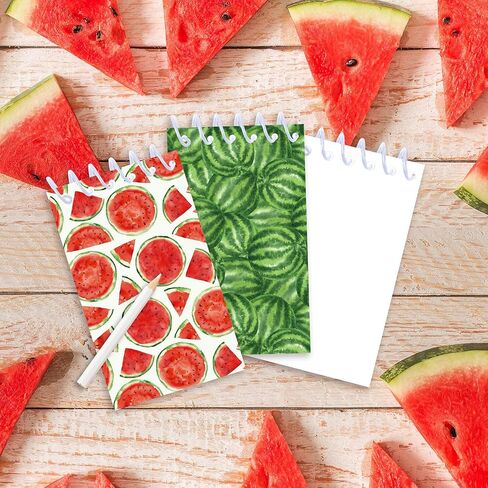 24pcs Summer Watermelon Pattern Mini Spiral Notebook DIY Watermelon Mini Memopad for Summer Beach Birthday Baby Shower Party Gifts School Students Office Rewards Supplies in Kuwait