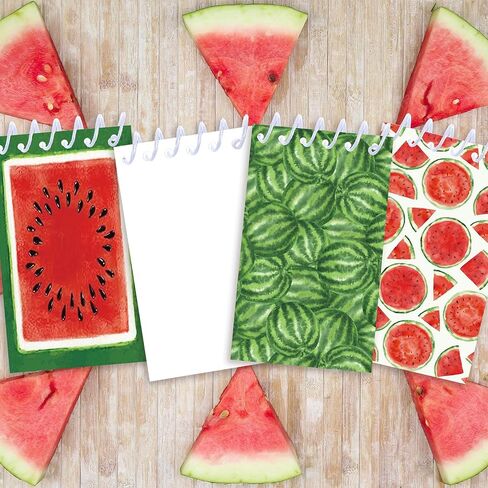24pcs Summer Watermelon Pattern Mini Spiral Notebook DIY Watermelon Mini Memopad for Summer Beach Birthday Baby Shower Party Gifts School Students Office Rewards Supplies in Kuwait