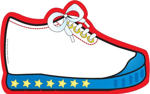 SHAPES ETC. 50 Sheets Sneaker Large Notepad 5in x 7in Cute School Sports Notepads Cheerleading Running Decorations Team Decor Gym Teachers Coaches Notes Messages Reminders Kids Craft Projects USA Made in Kuwait
