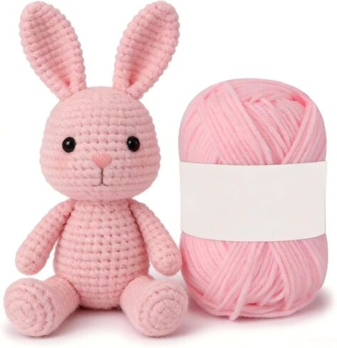 1 لفة من خيوط قطن الحليب الناعم للكروشيه والحياكة - 25 جم 60.15 ياردة، 4 طبقات من خيوط الغزل الحرفية للأوشحة والقبعات والجوارب ومشاريع الحرف اليدوية (وردي فاتح) in Kuwait