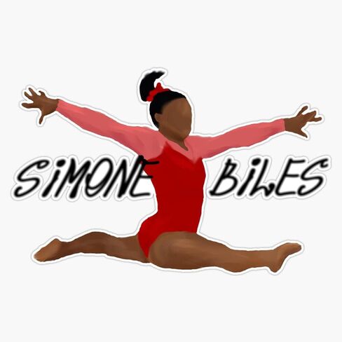 ملصق جداري للكمبيوتر المحمول من الفينيل من Simone Biles مقاس 5 بوصات (RDB-USA-STICKERS-0941) in Kuwait