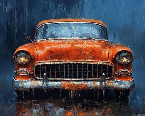 Paint by Numbers Kit for Adults Retro Car Trucks Adult Paint by Number Kits on Canvas for Beginners, Pickup Classic Cars DIY Acrylic Oil Number Painting Kits for Home Wall Decor Gift 16" W x 20" L in Kuwait