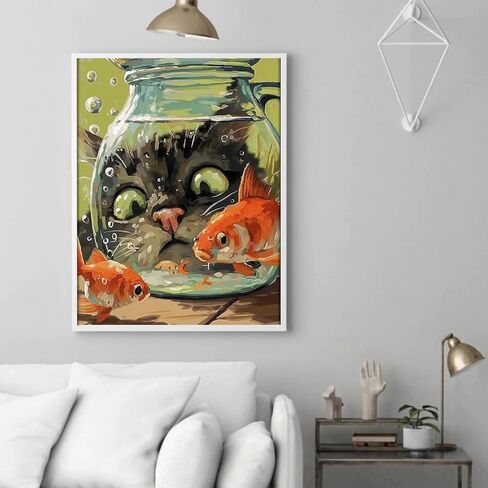 Formeydemi DIY Paint by Numbers for Adults,Cat Painting by Number Kits on Canvas,Funny Color by Numbers for Beginner,Gifts Decor for Home Wall Room (cat) in Saudi Arabia