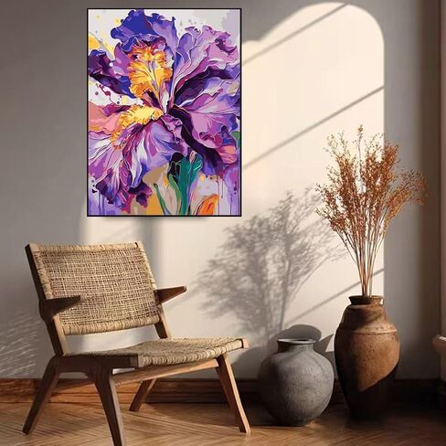 GEMFAMILY 3 Pack Paint by Numbers Kit for Adults Beginner, Flower Paint by Numbers Kit for Adults, DIY Easy Acrylic Painting by Numbers Kits with for Home Wall Art Decor 12 x 16 inch in Kuwait