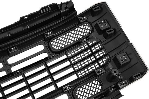شبكة المصد الأمامي من ALMULOO متوافقة مع 2023-2025 Ford F-250 F-350 F-450 F-550 Super Duty Black+Silver Grille ABS استبدال البلاستيك لPC3Z8200AB FO1200728 FO1200729 in Kuwait