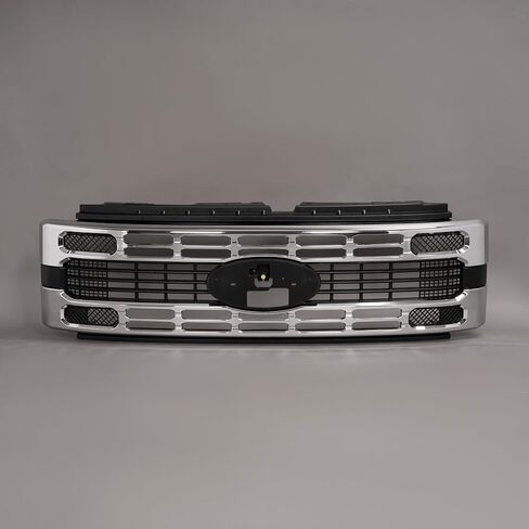 شبكة المصد الأمامي من ALMULOO متوافقة مع 2023-2025 Ford F-250 F-350 F-450 F-550 Super Duty Black+Silver Grille ABS استبدال البلاستيك لPC3Z8200AB FO1200728 FO1200729 in Kuwait