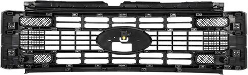 شبكة المصد الأمامي من ALMULOO متوافقة مع 2023-2025 Ford F-250 F-350 F-450 F-550 Super Duty Black+Silver Grille ABS استبدال البلاستيك لPC3Z8200AB FO1200728 FO1200729 in Kuwait