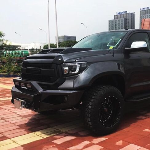 حافة شبكية منتفخة أمامية متوافقة مع غطاء محرك السيارة الأسود غير اللامع 2014-2019 تندرا in Kuwait