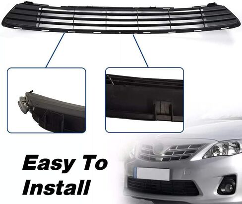 شبكة شبكية سفلية للمصد الأمامي من Bewild تناسب 2011 2012 2013 Toyota Corolla TO1036125 5311202280 غطاء محرك السيارة باللون الأسود in Kuwait