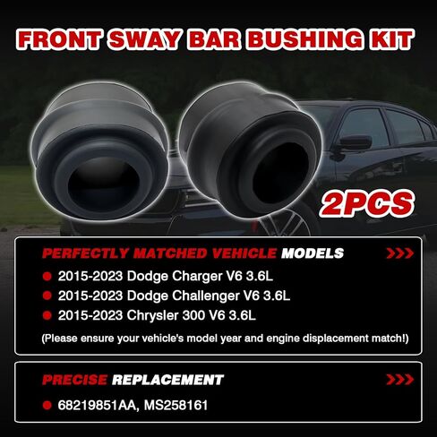 2 Pcs Front Sway Bar Bushing Kit Compatible With 2015-2023 Dodge Charger Challenger Chrysler 300 V6 3.6L, Replacement For 68219851AA, MS258161 in Kuwait