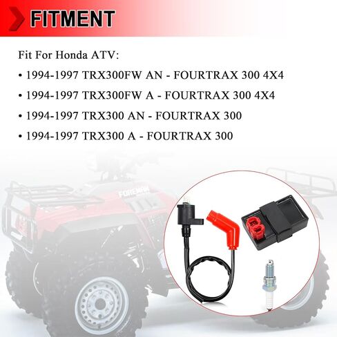 ملف الإشعال شرارة التوصيل CDI صندوق مناسب لـ 1994-1997 HONDA FourTrax 300 TRX300 2x4 TRX300FW 4x4، استبدال 30410-HM5-505 31600-HC5-970 in Kuwait