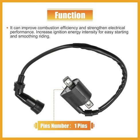 ملف الإشعال لياماها الدب الكبير 400 YFM400A YFM400 YFM400F 4x4 2000-2012 ATV استبدال ملف الإشعال مع غطاء شرارة التوصيل استبدال أسود in Kuwait