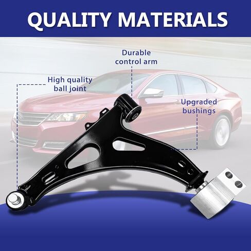 Control Arm, Replacement For Front Lower Control Arm With Ball Joint Compatible With 2014-2019 Chevrolet Impala - 2 Pcs in Kuwait