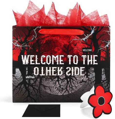 SAVITA Welcome to the Other Side Birthday Gift Bags Set, Themed Favor Bags with Greeting Card Envelope and Crepe Papers for Party Decorations & Halloween Decor in Saudi Arabia