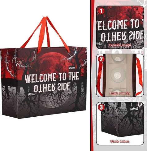 SAVITA Welcome to the Other Side Birthday Gift Bags Set, Themed Favor Bags with Greeting Card Envelope and Crepe Papers for Party Decorations & Halloween Decor in Saudi Arabia