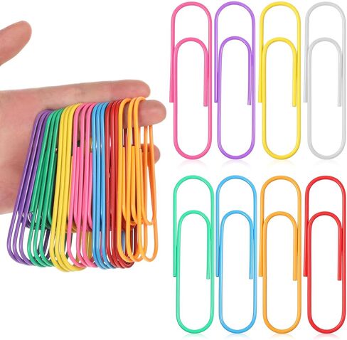 200 Pack 4 Inches Mega Large Paper Clips, 100mm 8 Colors Jumbo Multicolor Bookmark Office Supply Accessories in Saudi Arabia