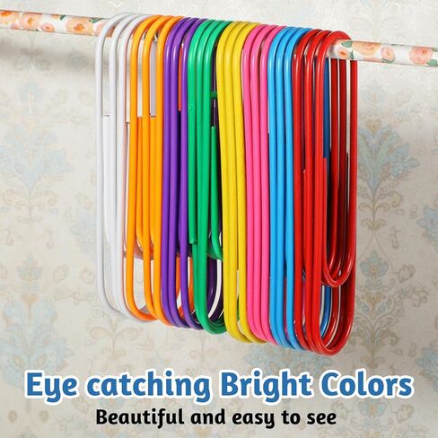 200 Pack 4 Inches Mega Large Paper Clips, 100mm 8 Colors Jumbo Multicolor Bookmark Office Supply Accessories in Saudi Arabia