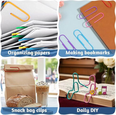 200 Pack 4 Inches Mega Large Paper Clips, 100mm 8 Colors Jumbo Multicolor Bookmark Office Supply Accessories in Saudi Arabia