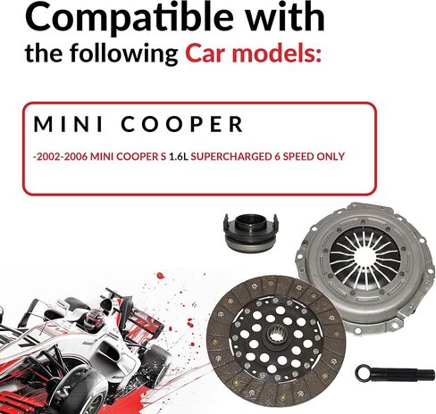 Clutch Kit compatible with Cooper S Checkmate Park Lane Chili Hot Chili Salt 2002-2006 1.6L L4 GAS SOHC Supercharged (03-050) in Kuwait