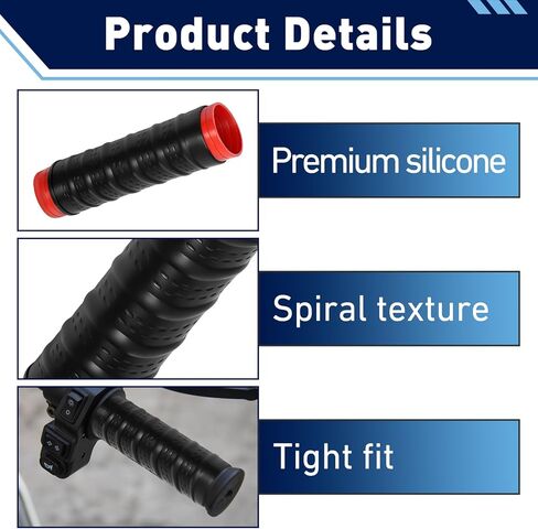 2Set Universal Silicone Handlebar & Brake Lever Grip Covers, Non-Slip Motorcycle Silicone Handlebars for Dirt Bike, E-Bike, Scooter, Mountain Bike in Kuwait