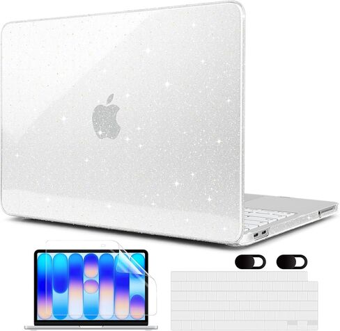 حافظة MEEgoodo اللامعة لجهاز MacBook Neo 13 بوصة إصدار 2026 (تناسب الطراز A3404)، حافظات صلبة للكمبيوتر المحمول مع غطاء لوحة المفاتيح وواقي الشاشة ومحولين USB-C، وردي فاتح لامع in Kuwait