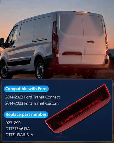 OKLPF Center High Mount Stop Light متوافق مع 2014 2015 2016 2017 2018 2019 2020 2021 2022 2023 Ford Transit Connect Transit Custom، مجموعة مصابيح الفرامل الثالثة استبدال 923-299 DT1Z-13A613-A in Kuwait