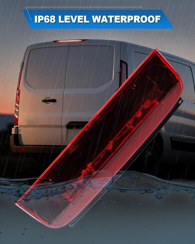 OKLPF Center High Mount Stop Light متوافق مع 2014 2015 2016 2017 2018 2019 2020 2021 2022 2023 Ford Transit Connect Transit Custom، مجموعة مصابيح الفرامل الثالثة استبدال 923-299 DT1Z-13A613-A in Kuwait