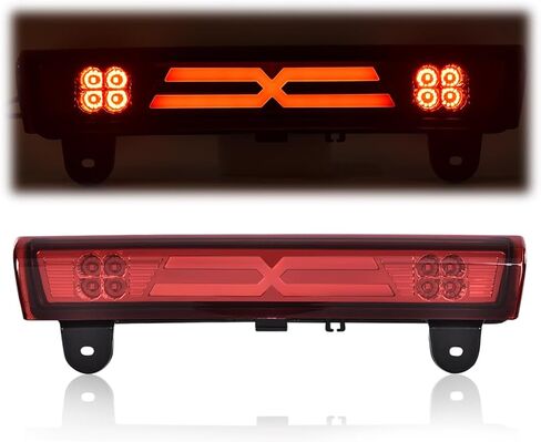 PIT66 LED ضوء الفرامل الثالث متوافق مع Chevy Suburban 1500 2500 2000-2006/Chevy Tahoe 2000-2006/GMC Yukon XL 1500 2500 2000-2006، مصباح إيقاف عالي التركيب عدسة حمراء غطاء شفاف I in Kuwait