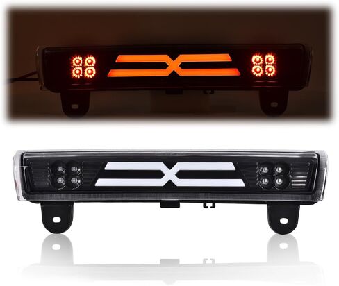 PIT66 LED ضوء الفرامل الثالث متوافق مع Chevy Suburban 1500 2500 2000-2006/Chevy Tahoe 2000-2006/GMC Yukon XL 1500 2500 2000-2006، مصباح إيقاف عالي التركيب عدسة حمراء غطاء شفاف I in Kuwait