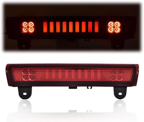 PIT66 LED ضوء الفرامل الثالث متوافق مع Chevy Suburban 1500 2500 2000-2006/Chevy Tahoe 2000-2006/GMC Yukon XL 1500 2500 2000-2006، مصباح إيقاف عالي التركيب عدسة حمراء غطاء شفاف I in Kuwait
