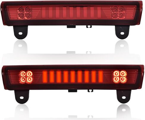PIT66 LED ضوء الفرامل الثالث متوافق مع Chevy Suburban 1500 2500 2000-2006/Chevy Tahoe 2000-2006/GMC Yukon XL 1500 2500 2000-2006، مصباح إيقاف عالي التركيب عدسة حمراء غطاء شفاف I in Kuwait