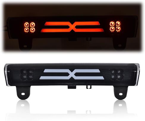 PIT66 LED ضوء الفرامل الثالث متوافق مع Chevy Suburban 1500 2500 2000-2006/Chevy Tahoe 2000-2006/GMC Yukon XL 1500 2500 2000-2006، مصباح إيقاف عالي التركيب عدسة حمراء غطاء شفاف I in Kuwait